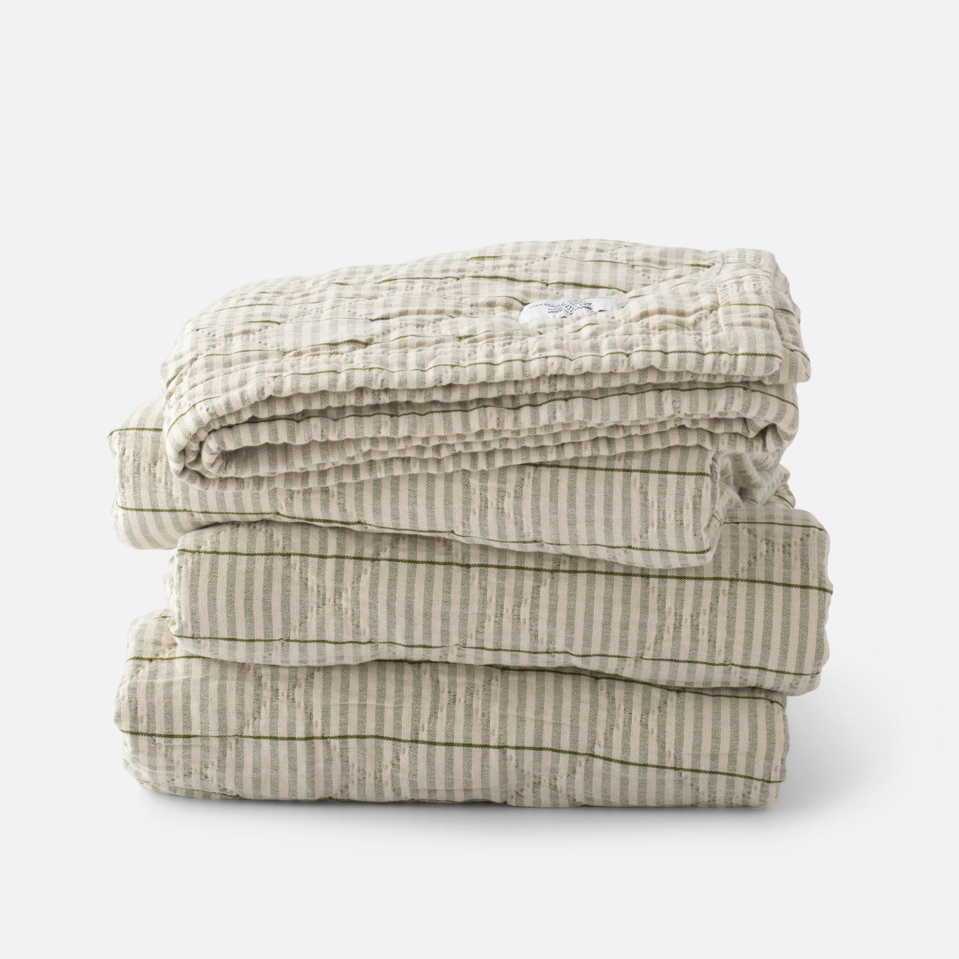Diamond Ticking Quilt::diamond ticking olive::main