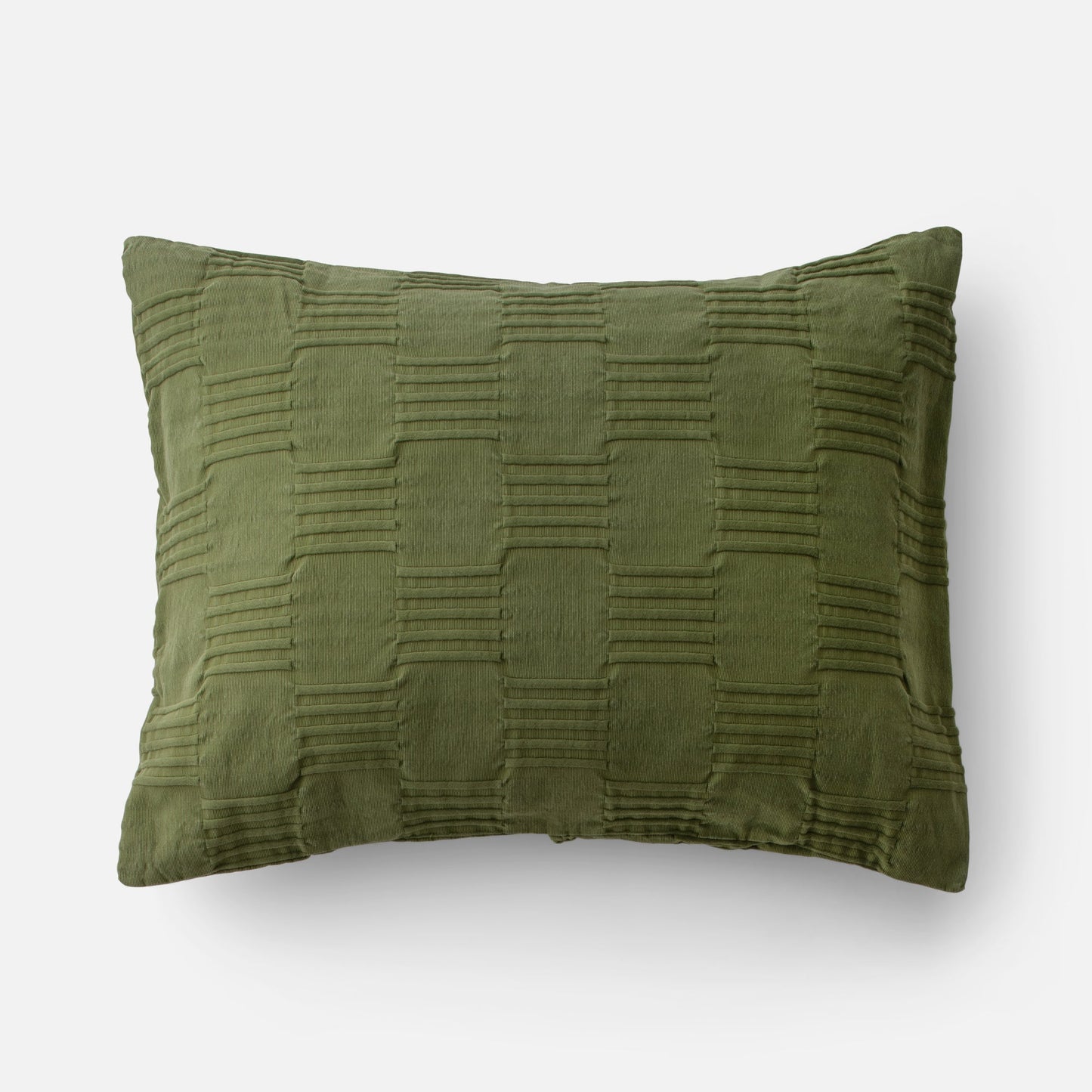 Woven Tally Pillow Sham::alder green::main