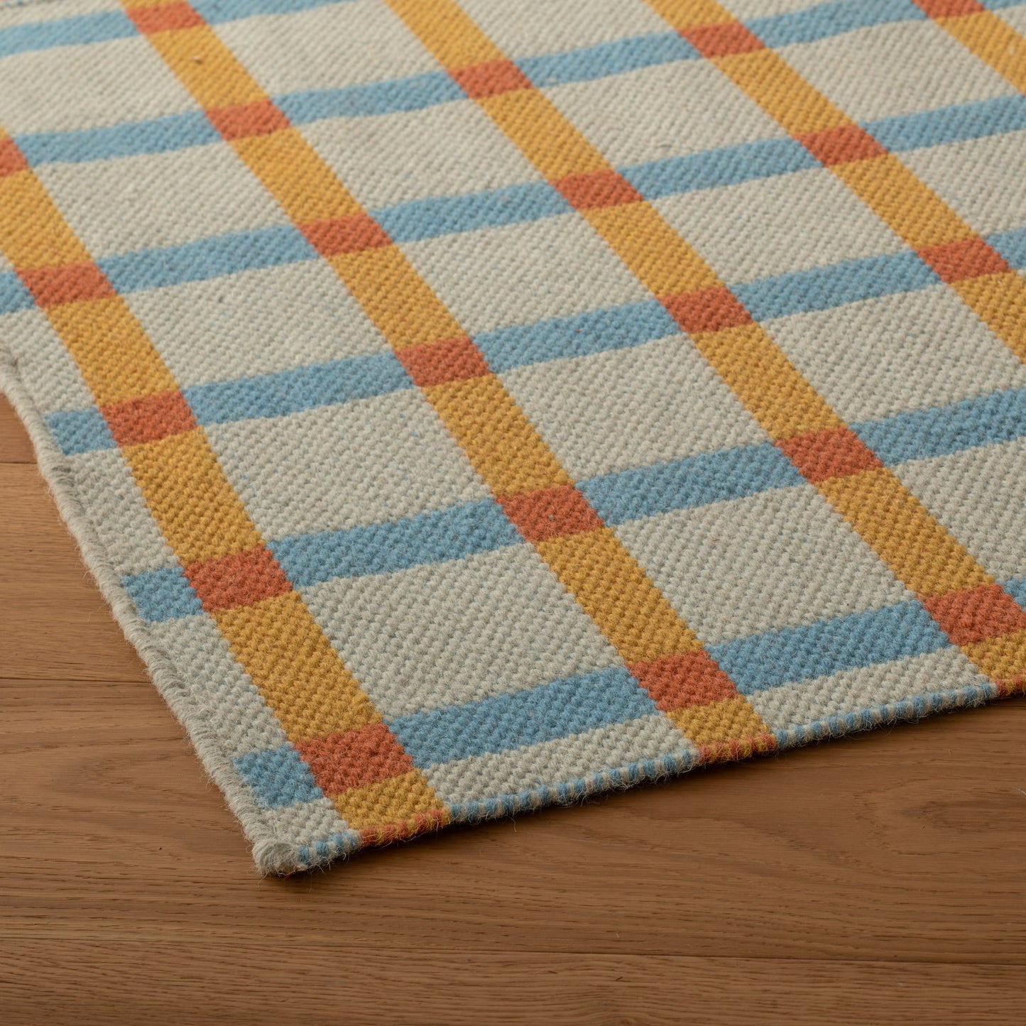 Plaid Wool Reversible Rug