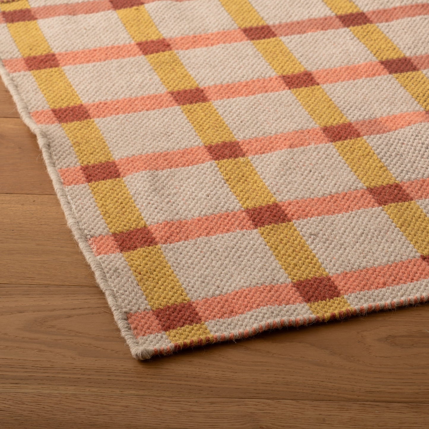 Plaid Wool Reversible Rug