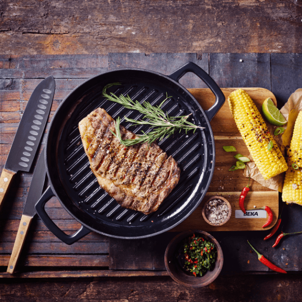 Alva Nori Cast-Iron Grill Pan, 11"