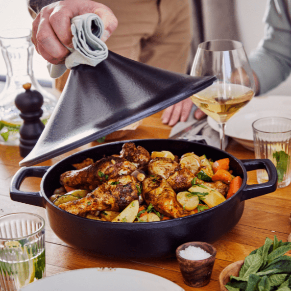 Alva Nori Enameled Cast-Iron Moroccan Tagine, 3QT