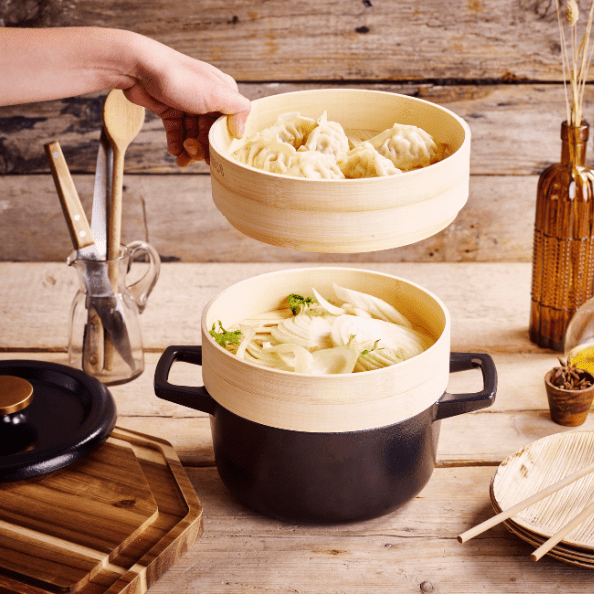 Alva Nori Cocotte With Steamer Inserts, 2.5QT