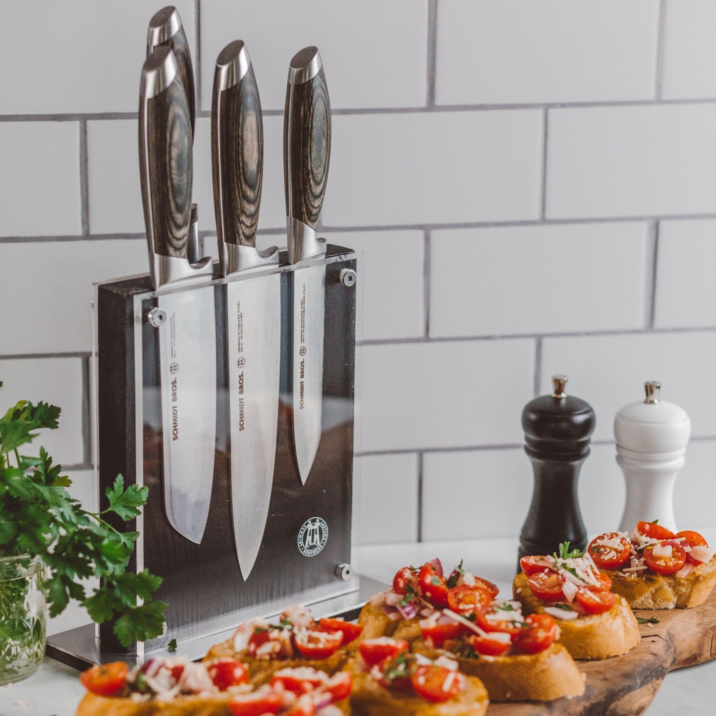 Schmidt Bros. Black Midtown Magnetic Knife Block