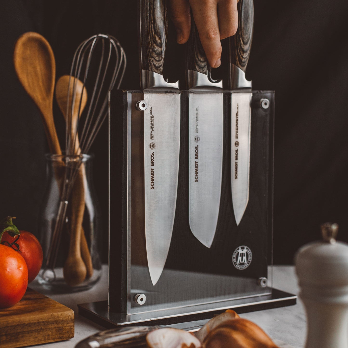 Schmidt Bros. Black Midtown Magnetic Knife Block