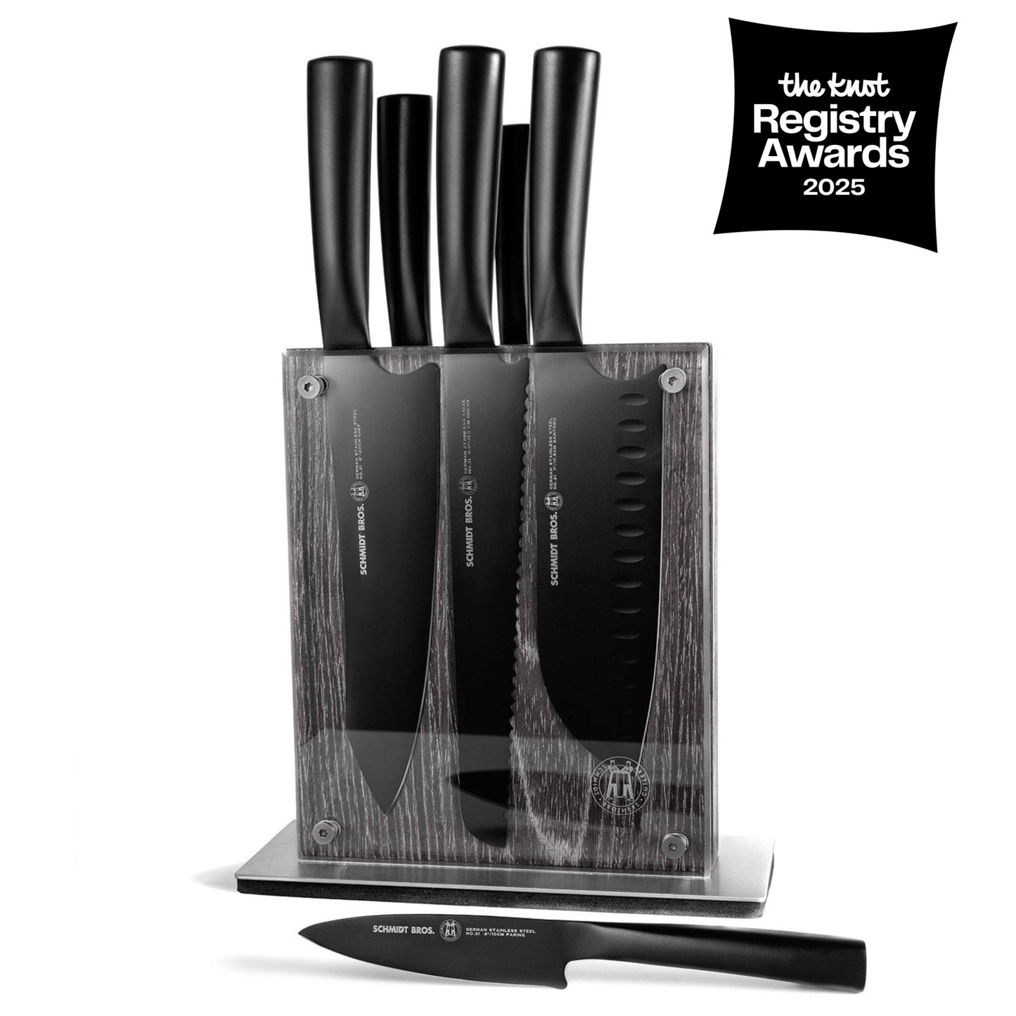 Schmidt Bros. Jet Black 7-Piece Knife Block Set