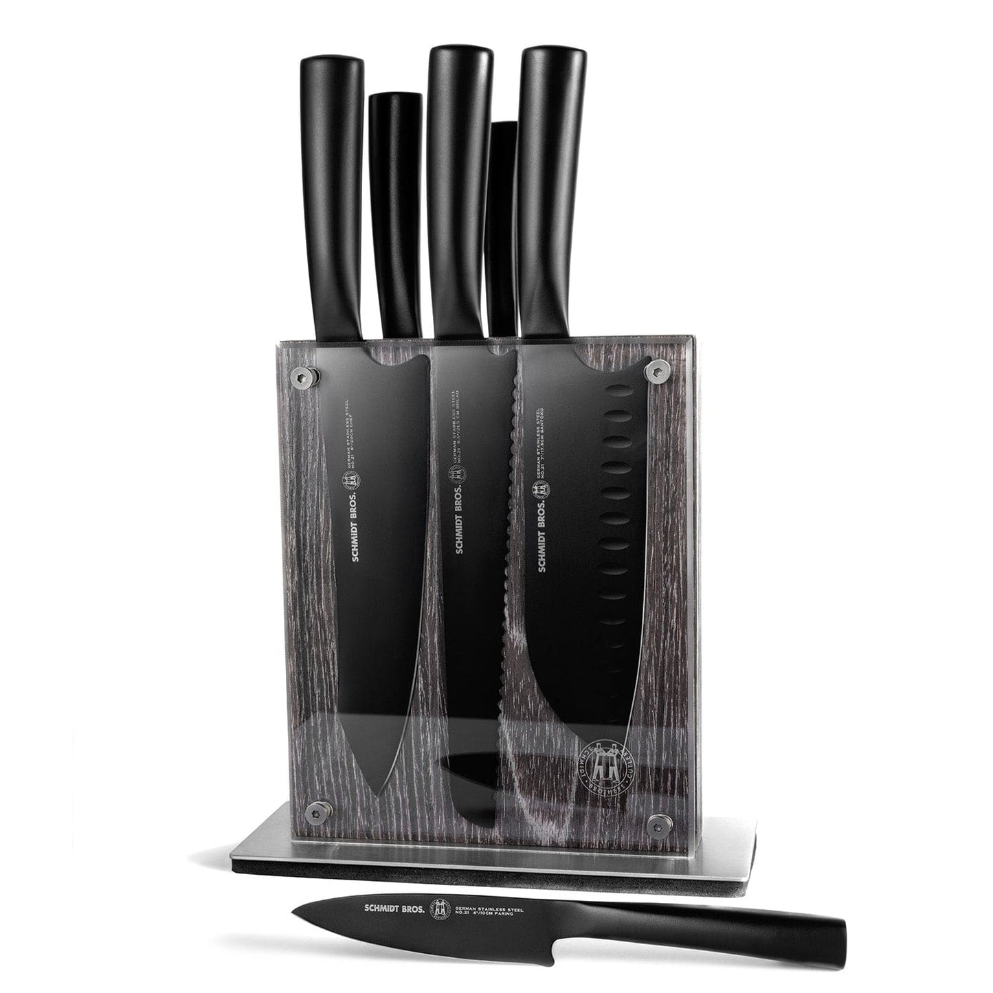 Schmidt Bros. Jet Black 7-Piece Knife Block Set