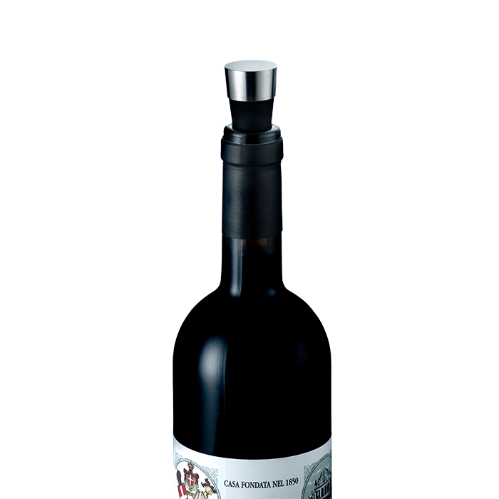 Rosendahl Grand Cru Barware Wine Stopper, Black/Steel, H: 3.5"