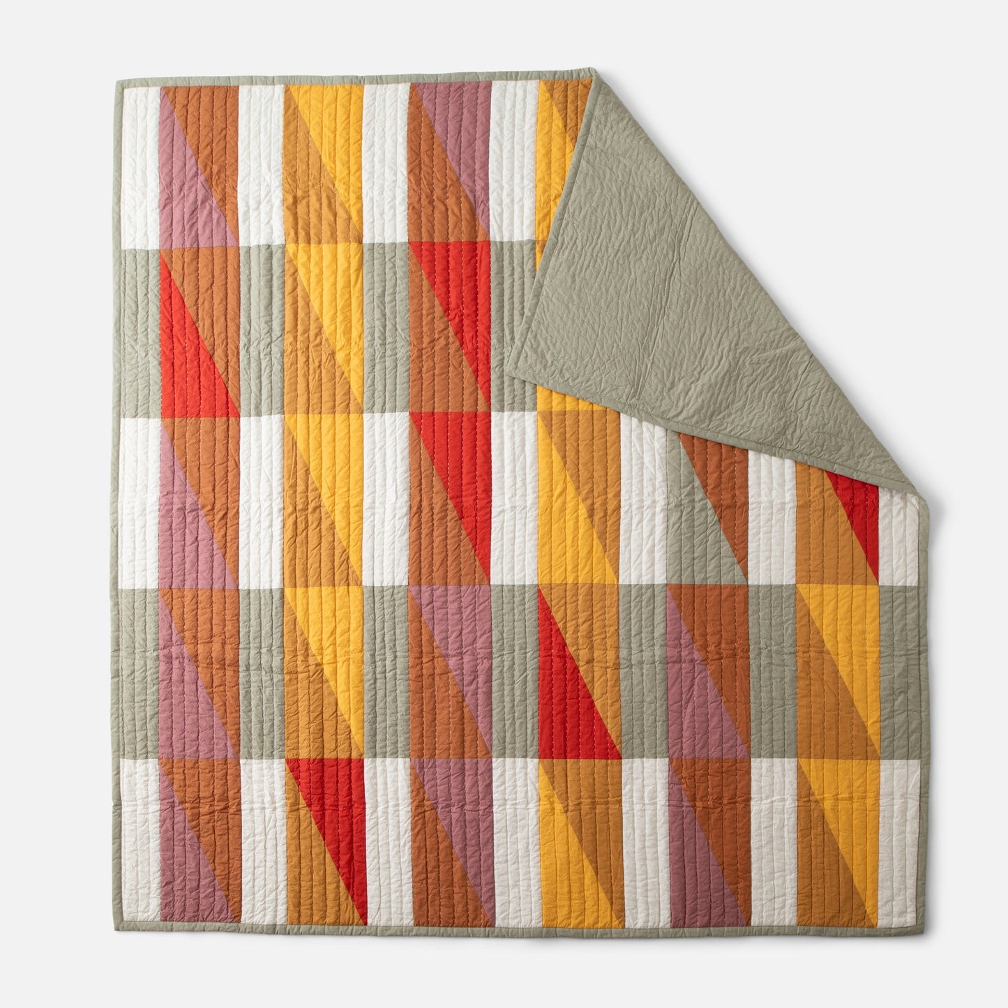 Modern Rooftops Pieced Cotton Quilt