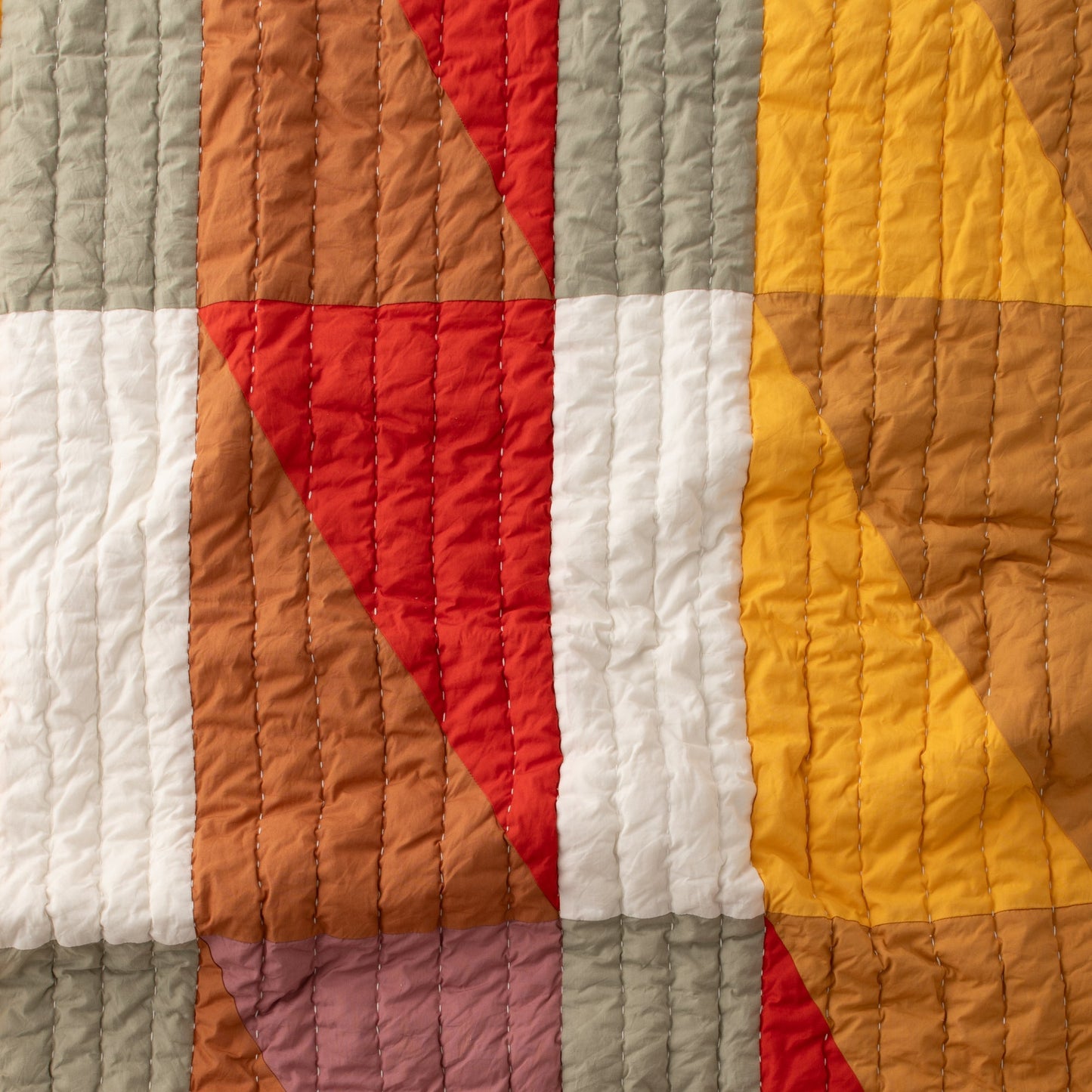 Modern Rooftops Pieced Cotton Quilt