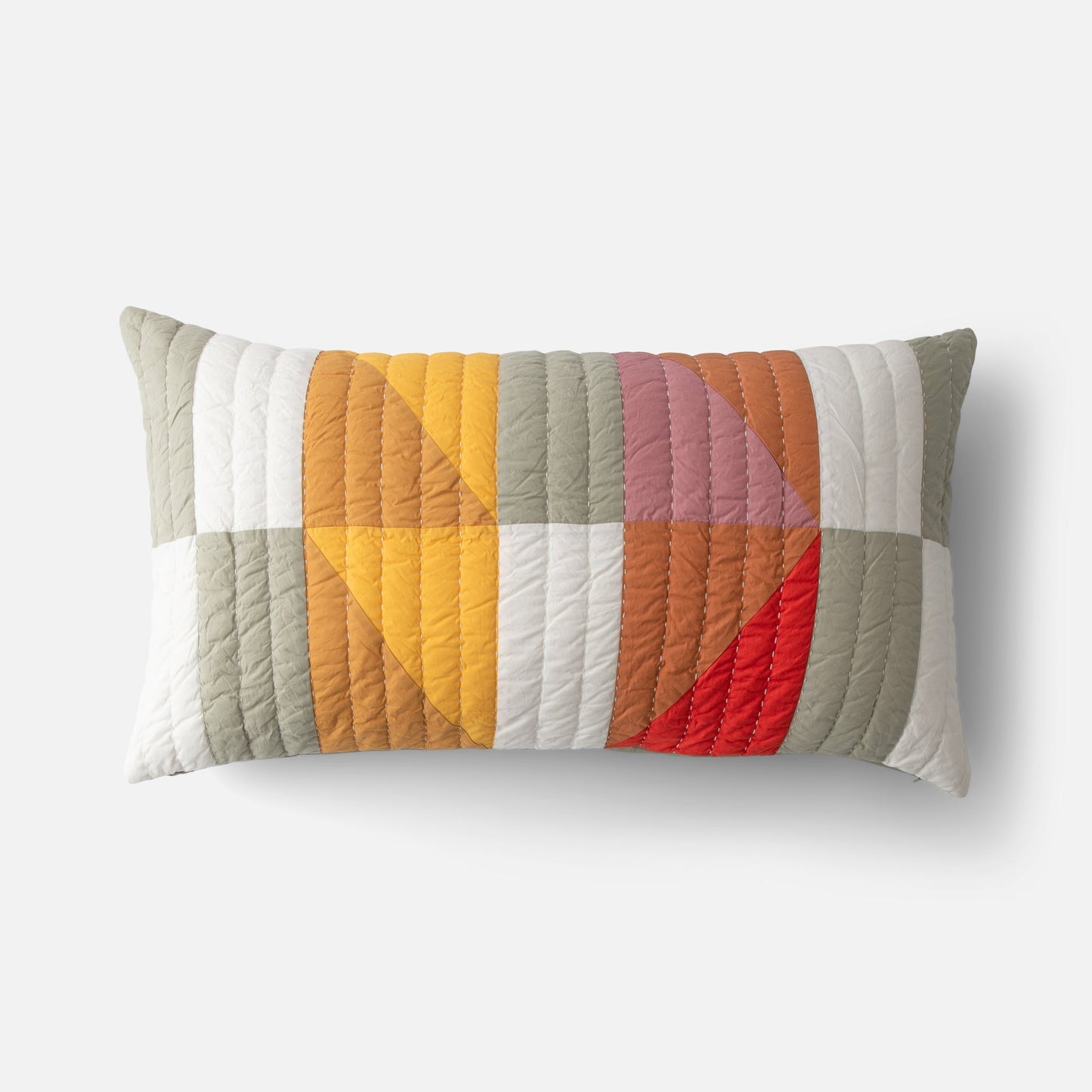 Modern Rooftops Pieced Cotton Sham